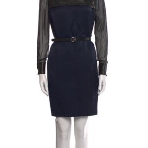 Yigal Azrouel Black and Navy Long Sleeve Dress